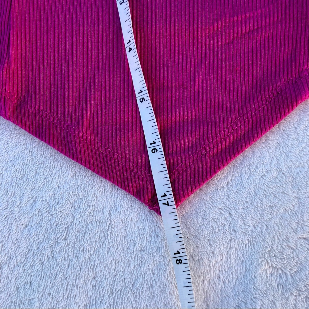 Madden NYC Crop Top Shirt V Point Hem Hankerchief Barbie Core Pink Juniors XL - Picture 8 of 8